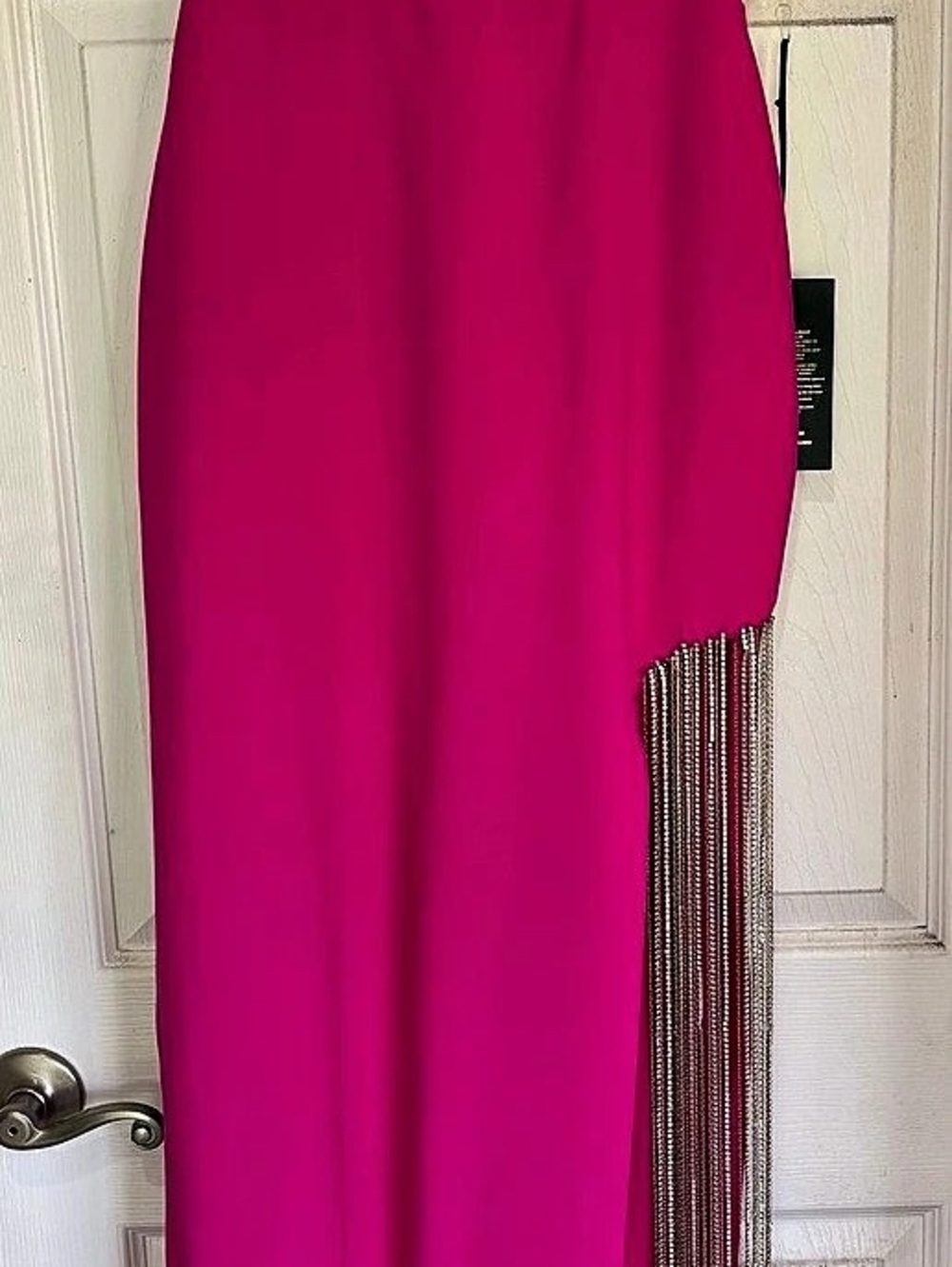 Elioness Pink Fringe Maxi Dress Size 6 NWT